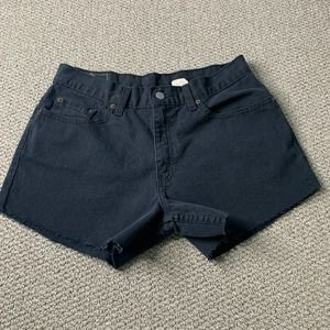 Levi's Womens Shorts‎ Size 10 Black Denim Cut Off Mid Rise Pockets Casual